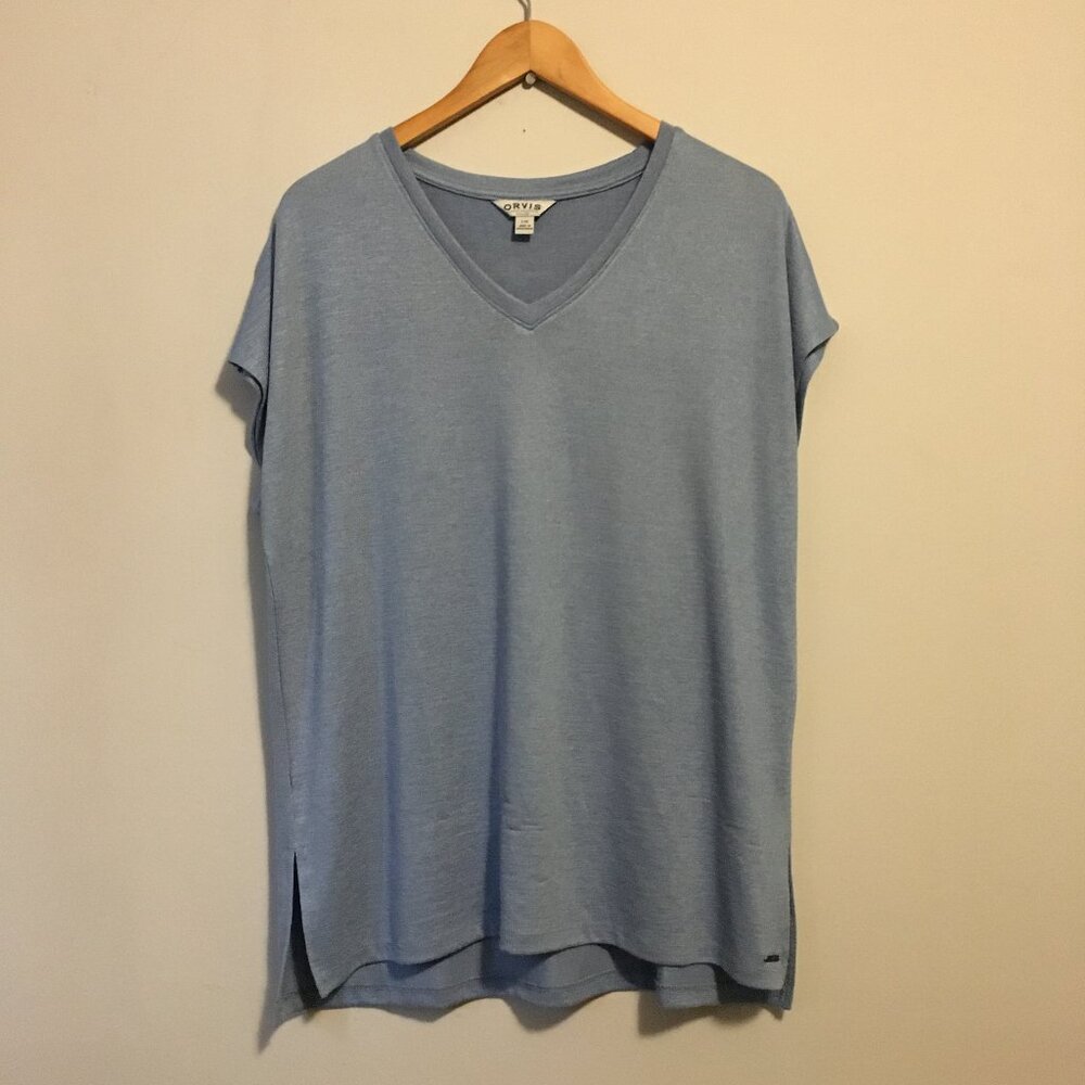 Orvis Coastal Grandma Ice Blue Rayon Knit Tank L